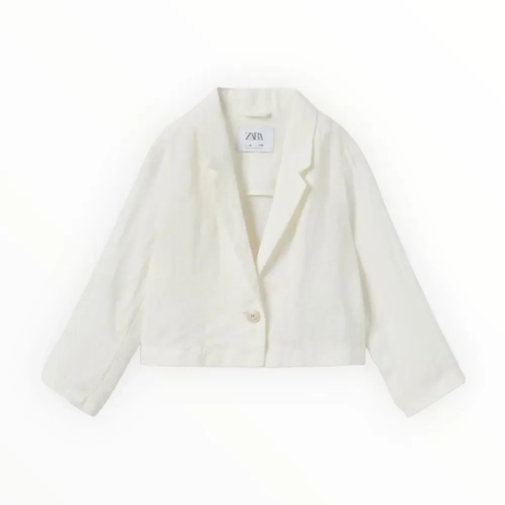 ZARA Kids | White | CROP LINEN BLAZER